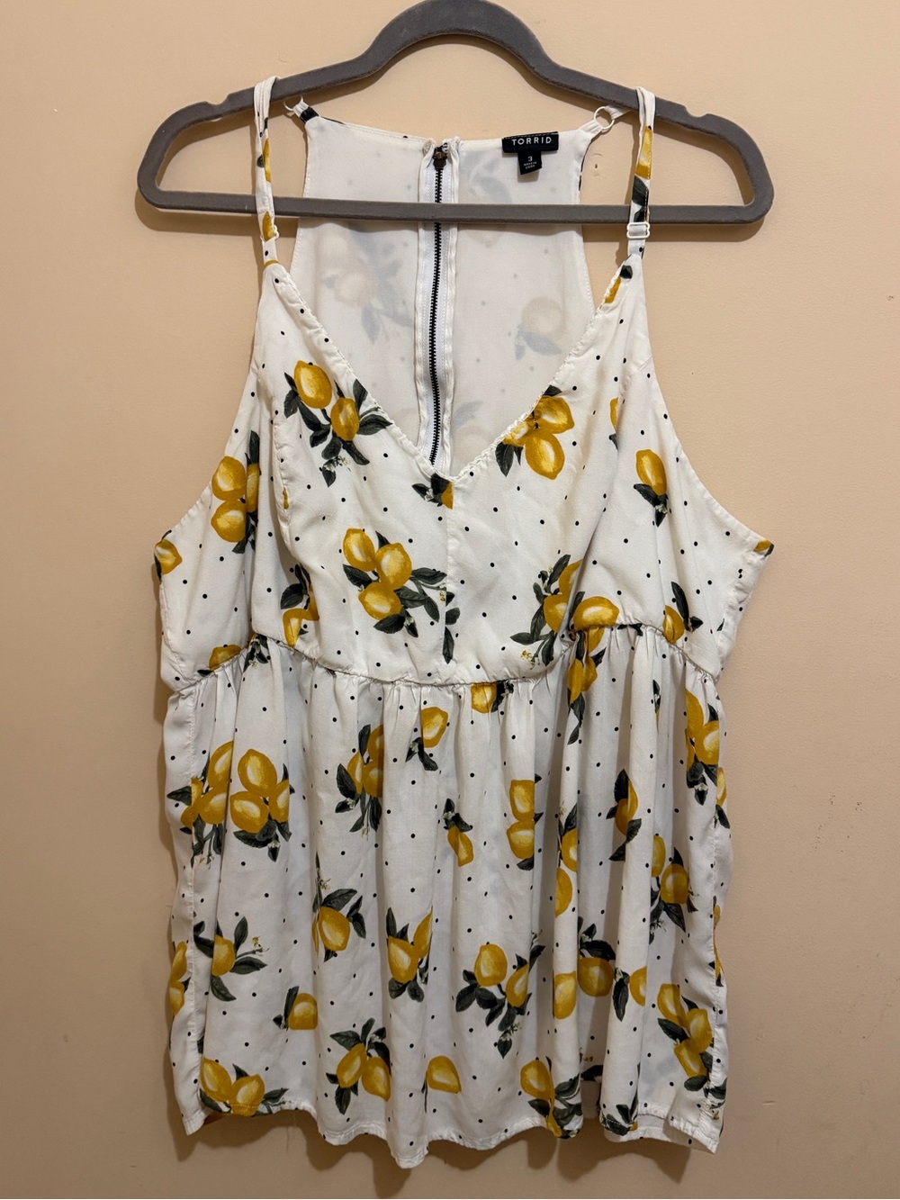 torrid White Lemon-Print Halter Camisole
